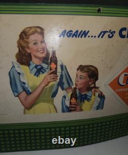 Vintage 1948 Orange Crush Cardboard Advertising Sign Crushy Store Display RARE