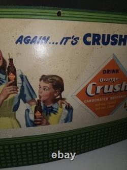 Vintage 1948 Orange Crush Cardboard Advertising Sign Crushy Store Display RARE