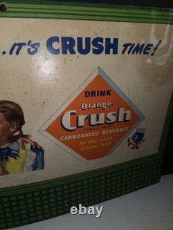 Vintage 1948 Orange Crush Cardboard Advertising Sign Crushy Store Display RARE