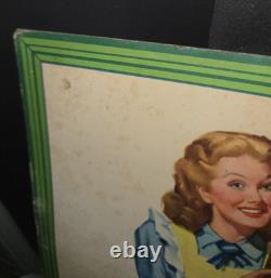 Vintage 1948 Orange Crush Cardboard Advertising Sign Crushy Store Display RARE