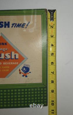 Vintage 1948 Orange Crush Cardboard Advertising Sign Crushy Store Display RARE