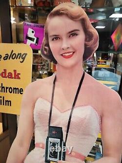 Vintage 1950's KODAK Life Size WOMAN STORE DISPLAY Duaflex Camera & FILM SIGN