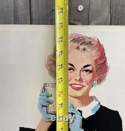 Vintage 1950s Best For Beauty MILK Advertising Poster Sign Store Display Decor