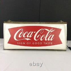 Vintage 1950s Coca Cola Fishtail Store Display Light Sign Of Good Taste Soda Pop