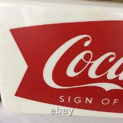 Vintage 1950s Coca Cola Fishtail Store Display Light Sign Of Good Taste Soda Pop