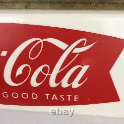 Vintage 1950s Coca Cola Fishtail Store Display Light Sign Of Good Taste Soda Pop