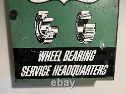 Vintage 1950s SKF Nice Wheel Bearings Metal Cabinet Service Sign Auto Gas Oil