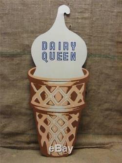 Vintage 1958 Dairy Ice Cream Cone Metal Sign Antique Soda RARE 8380