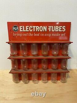 Vintage 1959 RCA Electron Tube Metal Display Stand Sign Parts Rack A. M. D. Co