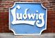 Vintage 1960's Ludwig drum set Wood Sign Store Display Original embossed band