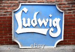 Vintage 1960's Ludwig drum set Wood Sign Store Display Original embossed band