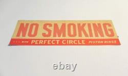 Vintage 1960's Perfect Circle Piston Rings No Smoking Store Display Sign Used