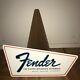 Vintage 1960s Fender music store window Guitar Bass Stand Display Sign Strat