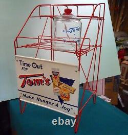Vintage 1962 TOM'S PEANUTS Country/General Store SIGN & 4Jar Stand/Display/Rack