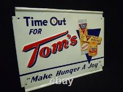 Vintage 1962 TOM'S PEANUTS Country/General Store SIGN & 4Jar Stand/Display/Rack