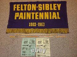 Vintage 1963 Felton-Sibley Paint Canvas Cloth Banner Sign, Regent Paints, Alsamite