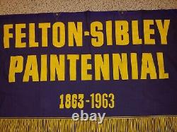 Vintage 1963 Felton-Sibley Paint Canvas Cloth Banner Sign, Regent Paints, Alsamite