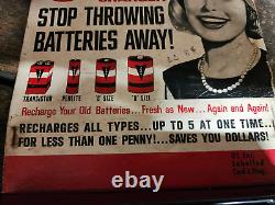 Vintage 1965 Fedtro Deluxe Battery Charger Store Display Advertising Sign