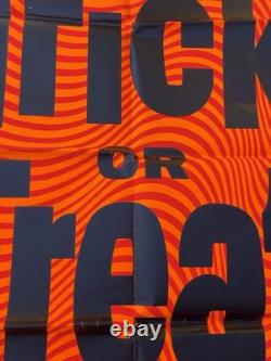 Vintage 1968 HALLOWEEN Trick Or TREAT retail store display sign HUGE paper 40x54