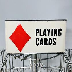 Vintage 1970's Playing Cards Rotating Rack Store Display Sign Holds 105 Decks