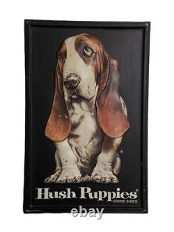 Vintage 1970s Hush Puppies Brand Shoes Store Sign Display Standee 16 X 10.5