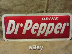 Vintage 1978 Metal Dr Pepper Curved Sign Antique DP Signs Cola Beverage 9144
