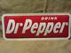 Vintage 1978 Metal Dr Pepper Curved Sign Antique DP Signs Cola Beverage 9144
