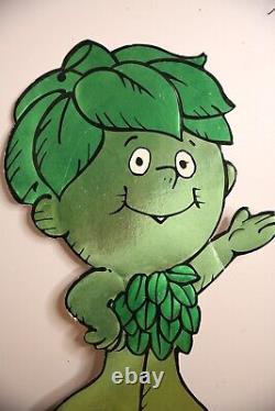 Vintage 1985 Jolly Green Giant Advertising Store Display Sign Sprout Cardboard
