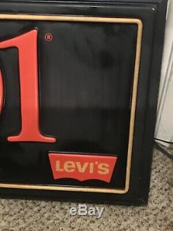 Vintage 1985 Levi's 501 Jeans Light Store Display Hanging 2 Sided Sign Works