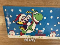 Vintage 1991 SNES Super Nintendo Mario Store Display Sign Pepsi Promo Christmas