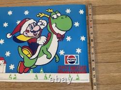 Vintage 1991 SNES Super Nintendo Mario Store Display Sign Pepsi Promo Christmas