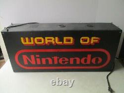 Vintage 1991 World Of Nintendo Fiber Optic Store Display Sign Model Nes Working