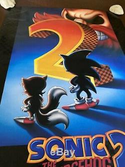 Vintage 1992 Sega Genesis Sonic Hedgehog 2 GIANT 40x26 Store Display Sign Poster