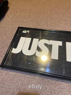 Vintage 1995 Nike Just Do It Framed Rectangular 37x13 Store Display Promo Sign