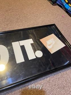Vintage 1995 Nike Just Do It Framed Rectangular 37x13 Store Display Promo Sign