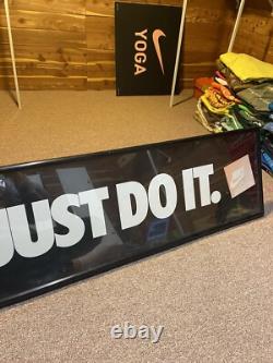 Vintage 1995 Nike Just Do It Framed Rectangular 37x13 Store Display Promo Sign