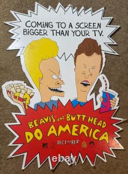 Vintage 1996 Beavis and Butt-Head Do America Cardboard Movie Promo Display