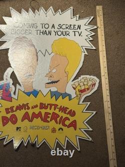 Vintage 1996 Beavis and Butt-Head Do America Cardboard Movie Promo Display
