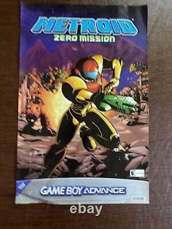 Vintage 2004 Nintendo GameBoy Metroid Zero Mission store Display Sign Poster GBA