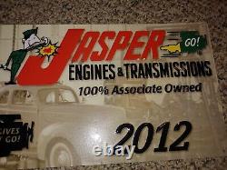 Vintage 2012 Near Mint Jasper Engines & Transmission Embossed Metal Wall Sign