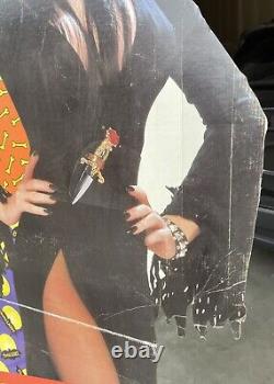 Vintage 6' ELVIRA Mali-Booo Beach HALLOWEEN CARDBOARD STANDEE Decor Coors Light