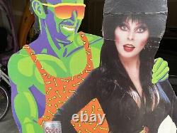 Vintage 6' ELVIRA Mali-Booo Beach HALLOWEEN CARDBOARD STANDEE Decor Coors Light