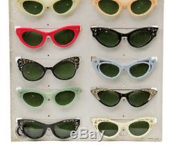 Vintage 60's OPTI-RAY Tropi-Cool Ladies Glass Lens Sunglasses Store Display Sign