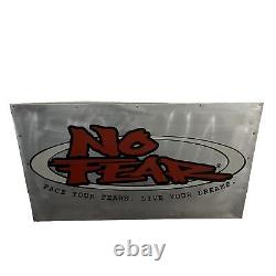 Vintage 90s No Fear Clothing Store Display Sign Metal 33.4 X 16