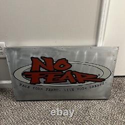 Vintage 90s No Fear Clothing Store Display Sign Metal 33.4 X 16