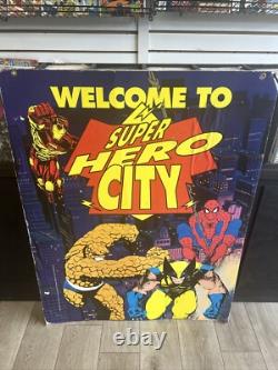 Vintage 90s TOYS R US MARVEL STORE DISPLAY SIGN Super Hero City 1994 Poster Rare