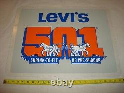 Vintage Acrylic Double Sided Levi's 501 Denim Jeans Advertising Sign Display