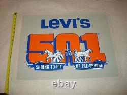 Vintage Acrylic Double Sided Levi's 501 Denim Jeans Advertising Sign Display