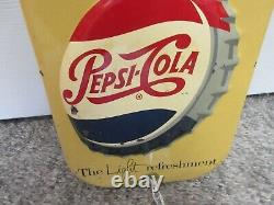 Vintage Advertising 1950's Pepsi Cola Soda Store Thermometer Display 957-q