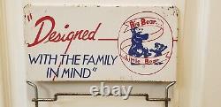 Vintage Advertising Big Bear Little Bear Designed Store Display Metal Sign Rack